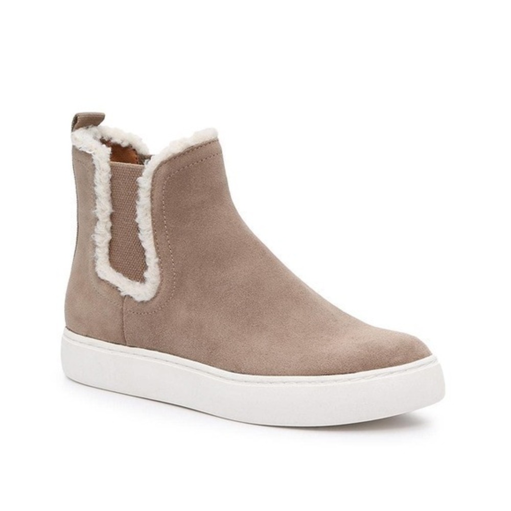 Lucky Brand Women's taupe tan Brown Kichai Cozy leather Chelsea Bootie size 6